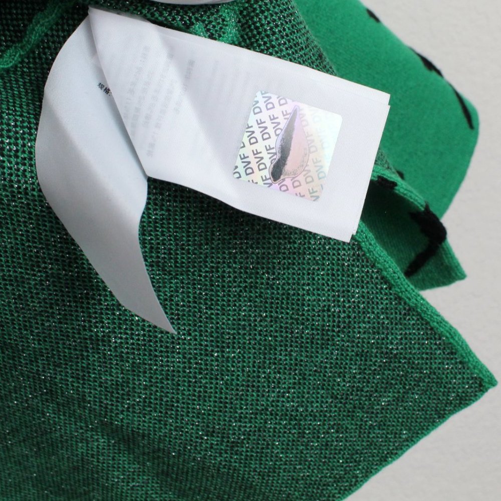 NWT Diane von Furstenberg DVF Cardigan, XS, Green, Knit Wrap Top - Picture 9 of 16